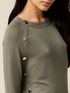 Mixed viscose sweater with decorative buttons image number 2