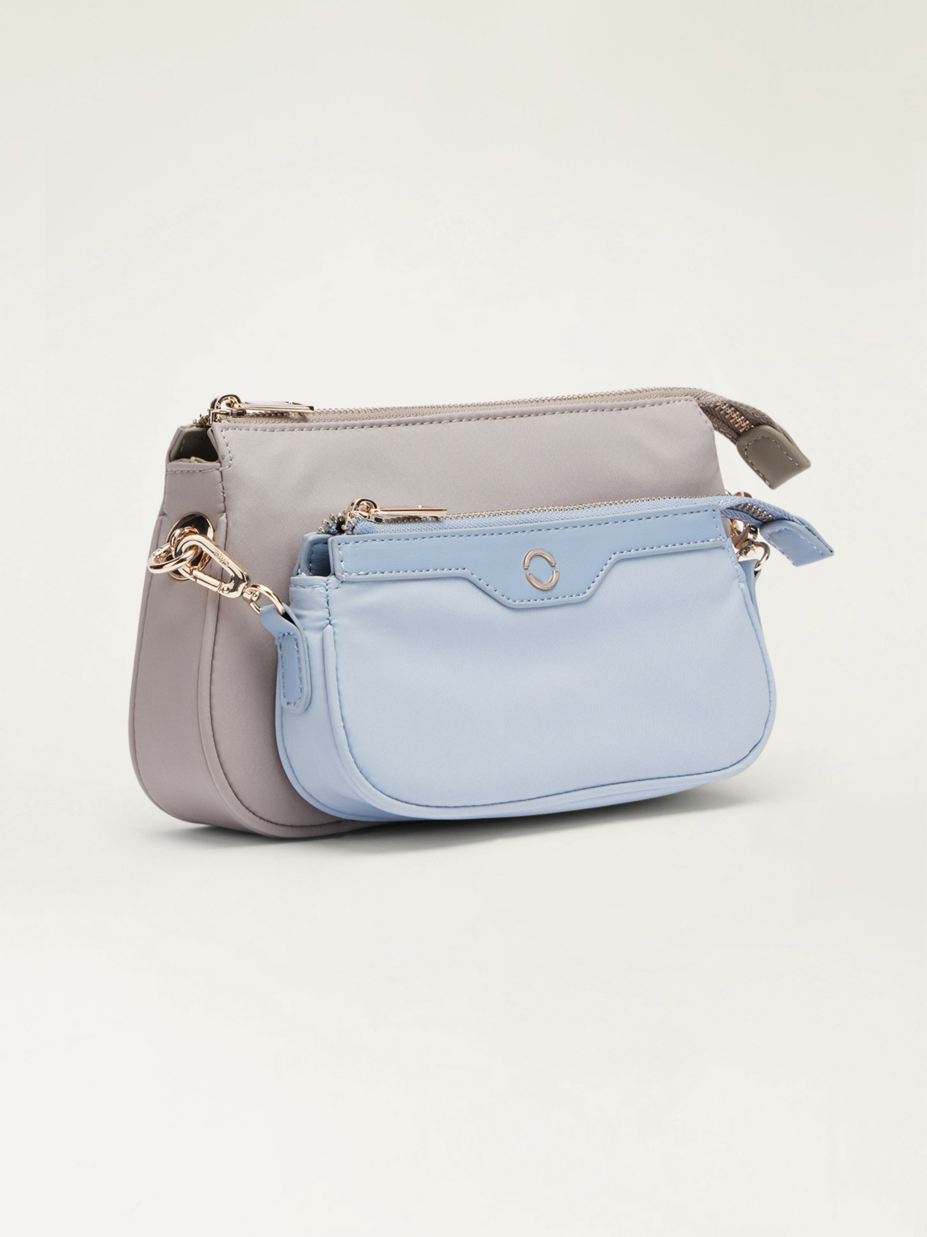 Bolso bandolera doble de nailon image number 3