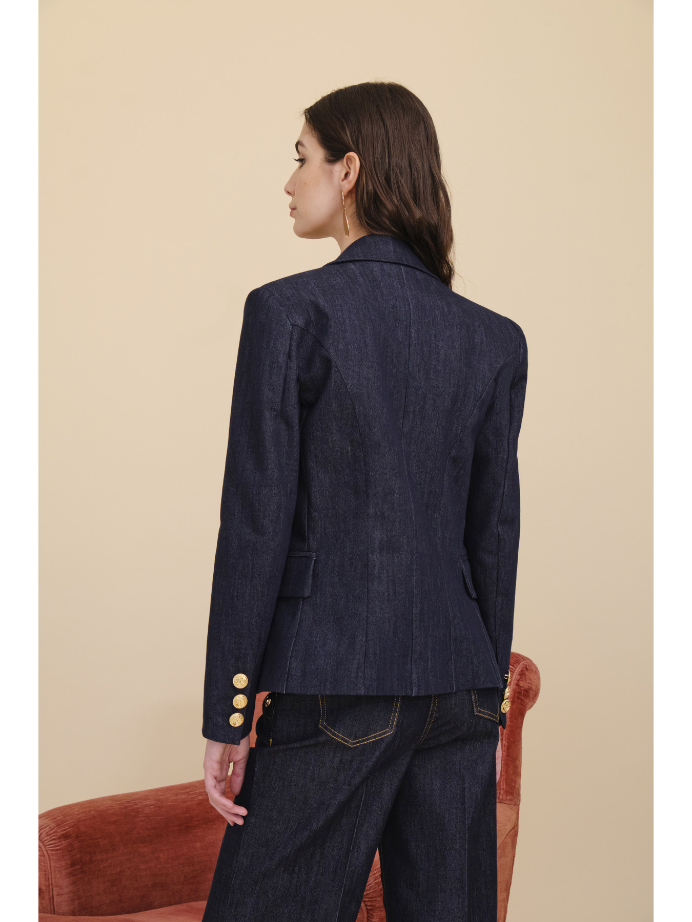 Blazer doppiopetto in denim image number 1
