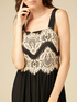 Two-tone dress with lace inserts image number 2