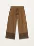Pantaloni cropped con inserti in macram&eacute; image number 4
