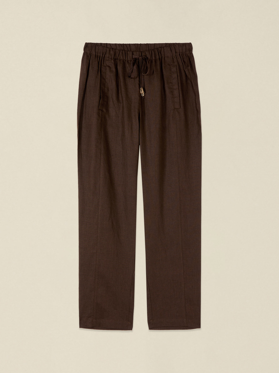 Joggers en lin avec cordon de serrage