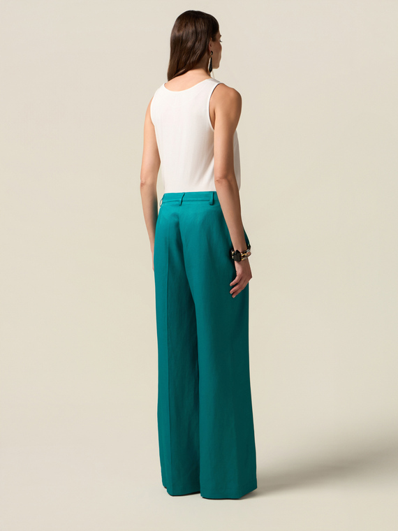 Oltre: Pantaloni Palazzo Misto Lino Ottanio. 50 Stagione Autunno Inverno 2025-image