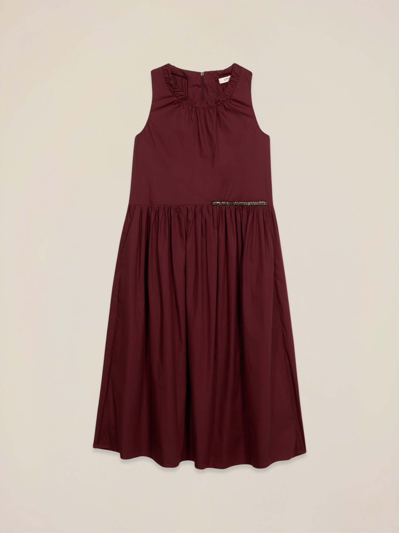 Robe midi &eacute;vas&eacute;e en popeline image number 3