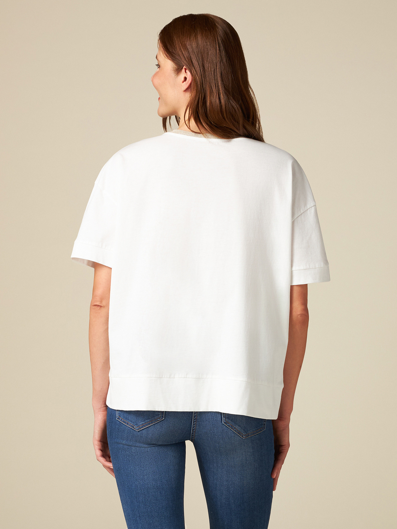 Camiseta con estampado y pedrer&iacute;a image number 1