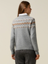 Maglia jacquard misto lana con applicazioni image number 1