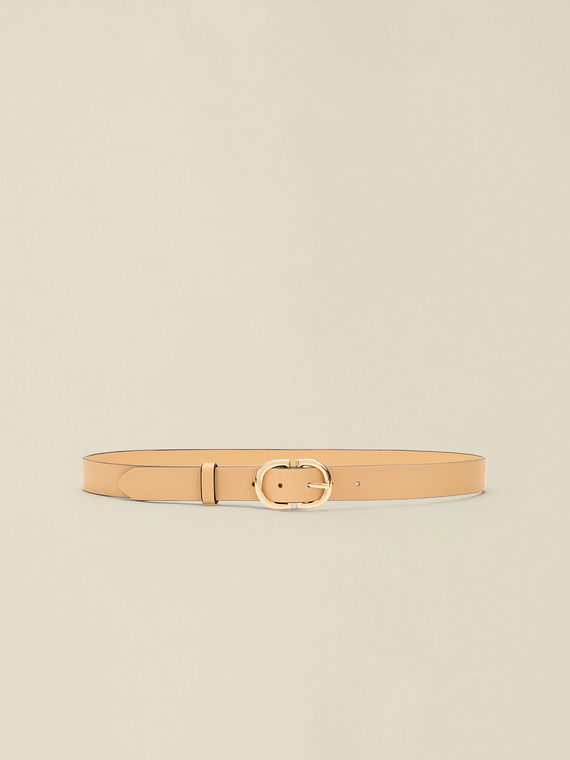 Belt with double ring buckle