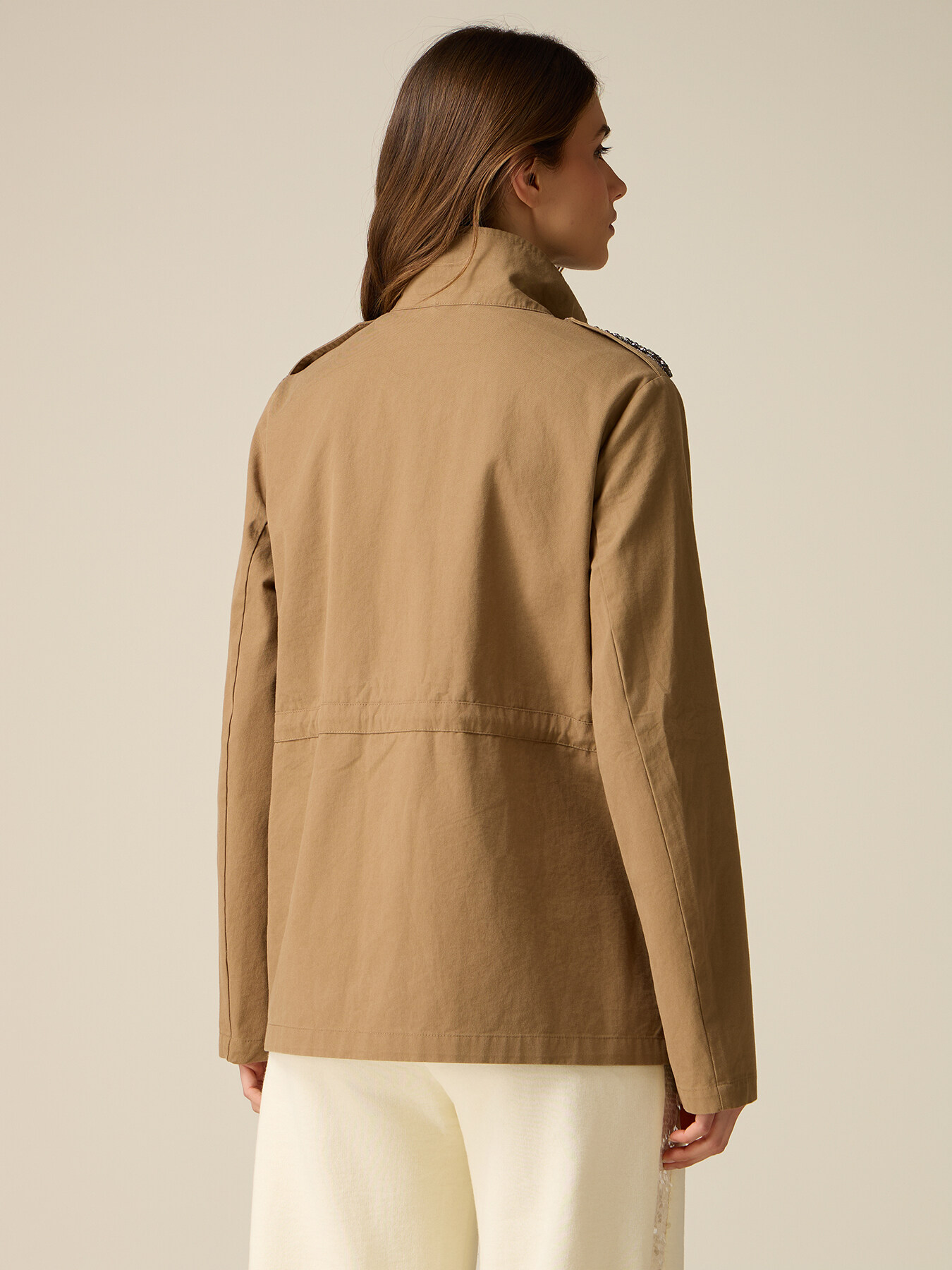 Cotton jacket with jewel detail image number 1