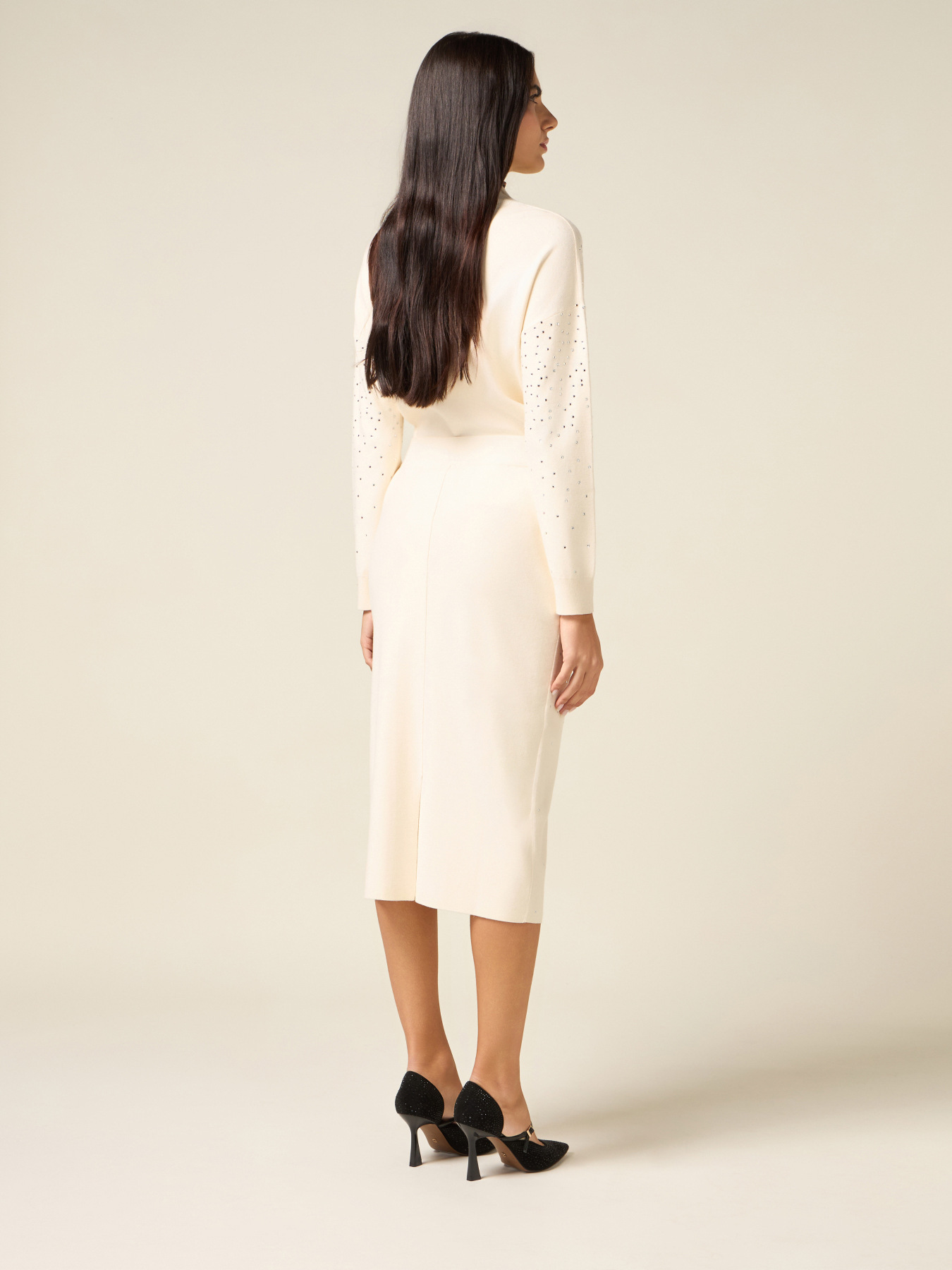 Fustă din tricot cu cristale image number 1