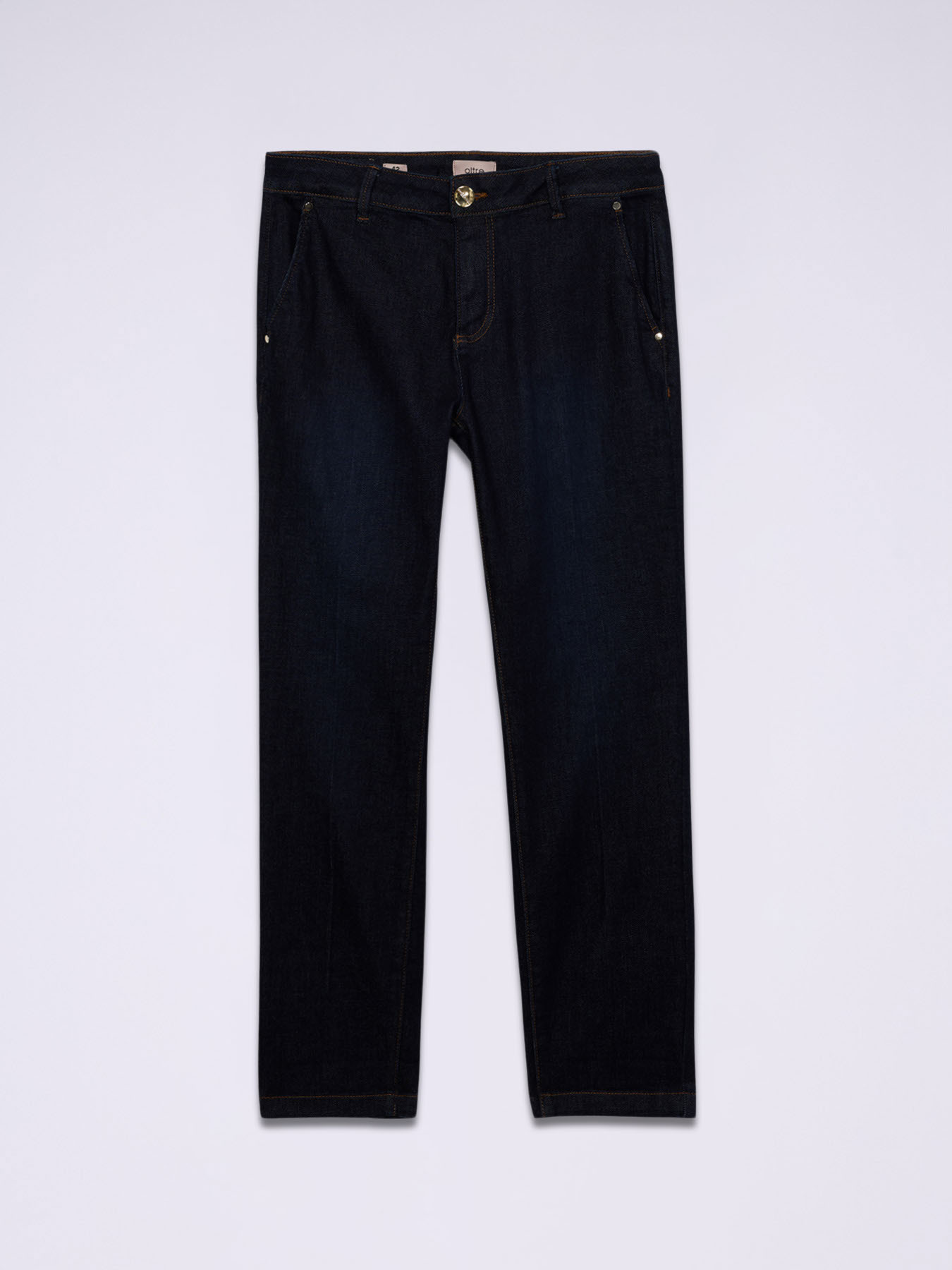 Pantalones chinos vaqueros en lavado oscuro image number 4