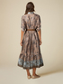Patterned satin chemisier dress image number 1