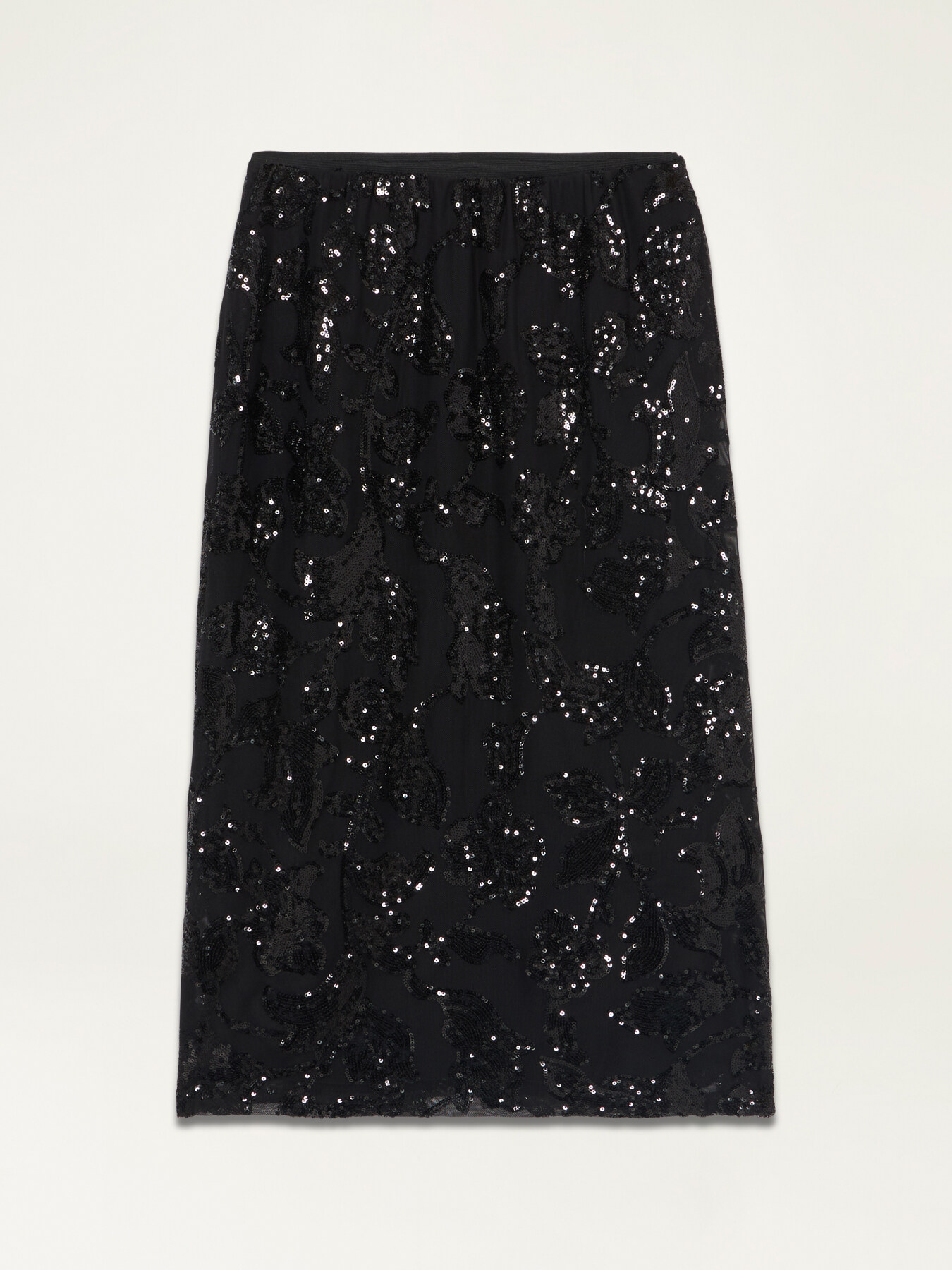 Fustă tip creion din tul și paiete image number 4