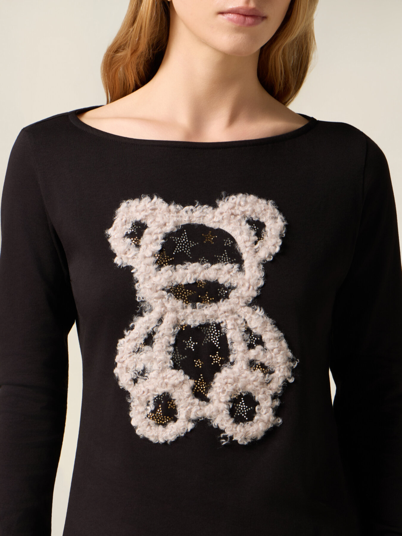 Tricou jersey cu imprimeu și aplicații image number 2