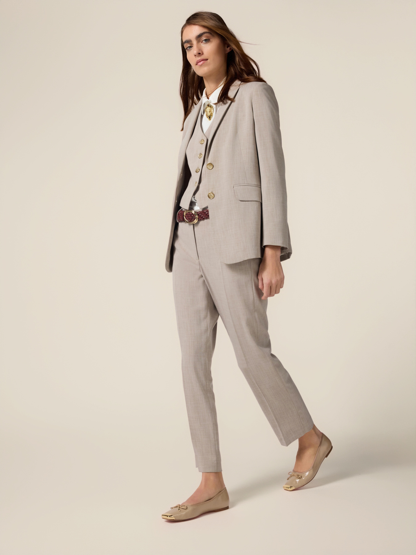 Cigarette pants in fluid fabric image number 0