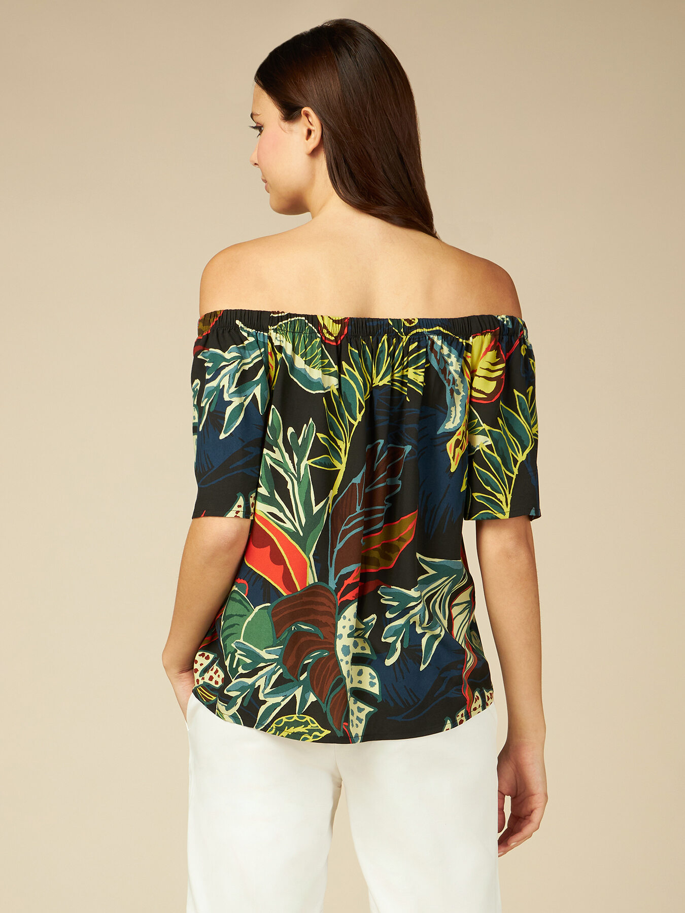 Patterned off shoulder blouse image number 1
