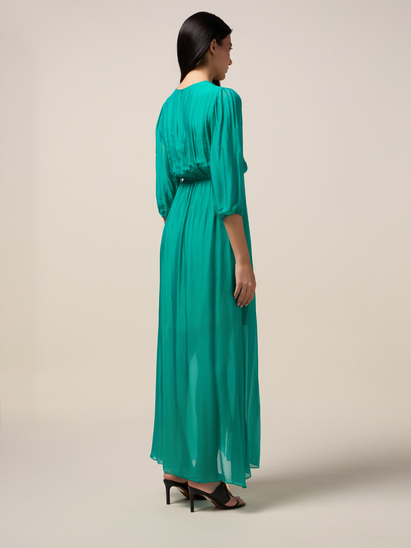 Vestito lungo misto seta image number 1