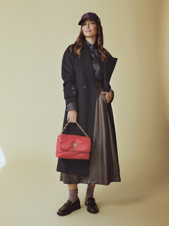 Wool blend double-breasted coat