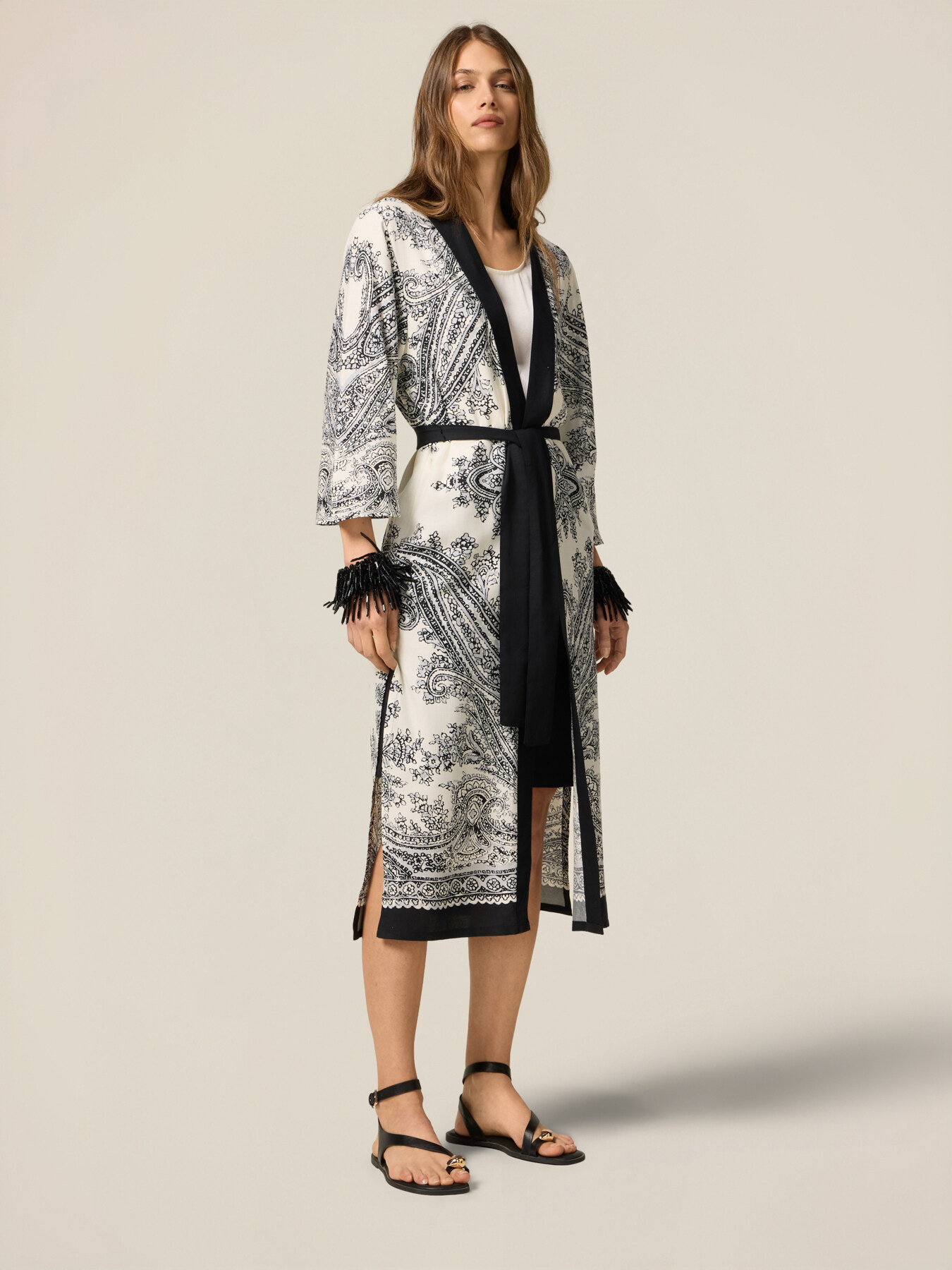 Kimono en viscose &agrave; motifs image number 0