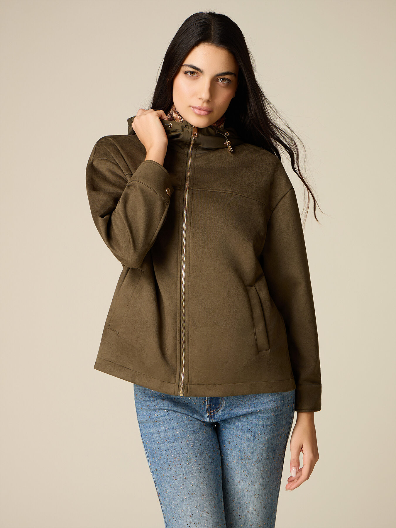 Hooded zip-up jacket image number 0