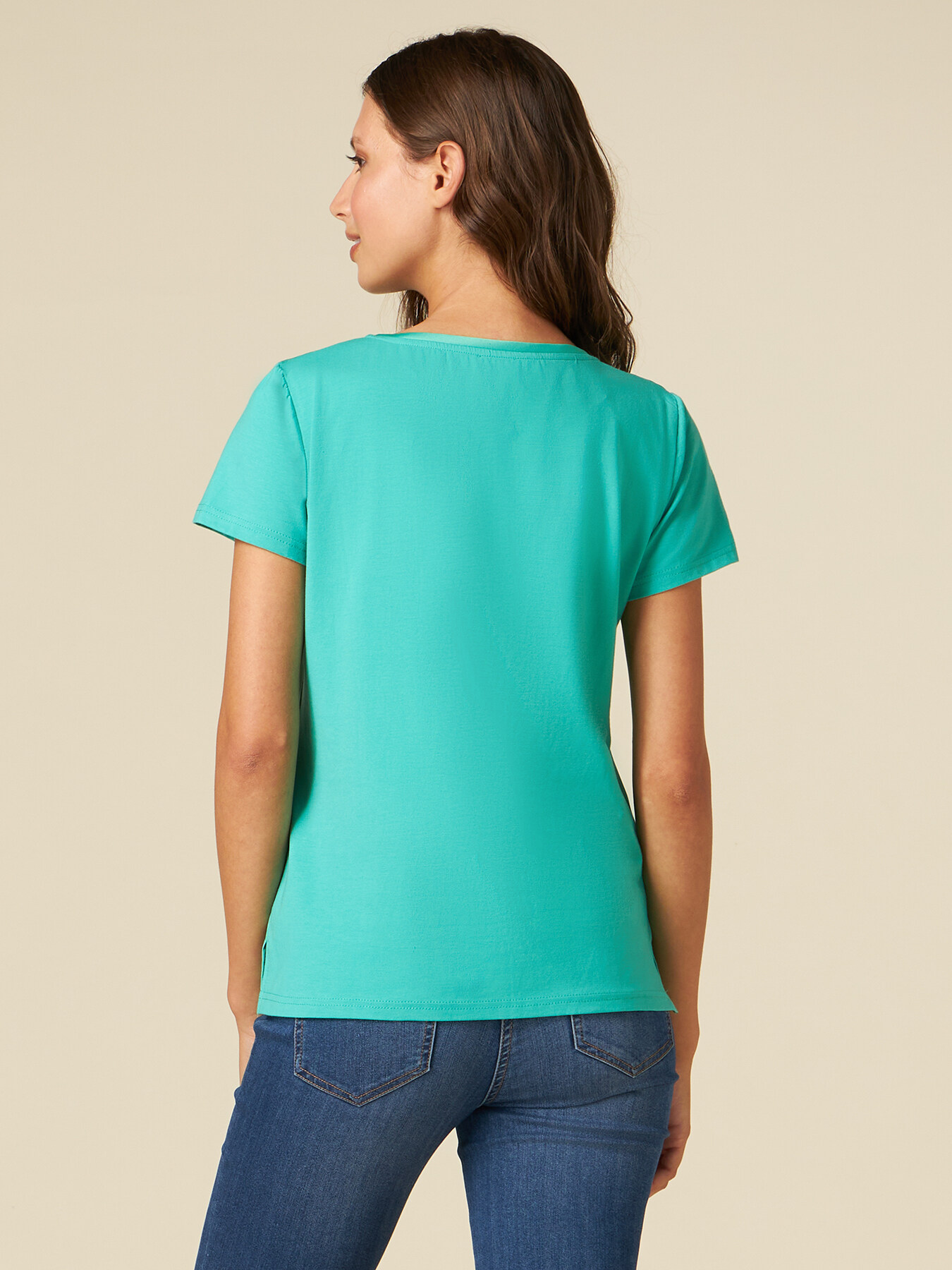 T-shirt bimaterica girocollo image number 1