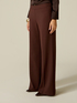 Wide-leg palazzo pants in crepe fabric image number 3