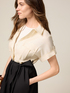 Blusa bicolor con faj&iacute;n image number 2