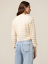 Short striped knit jacket image number 1