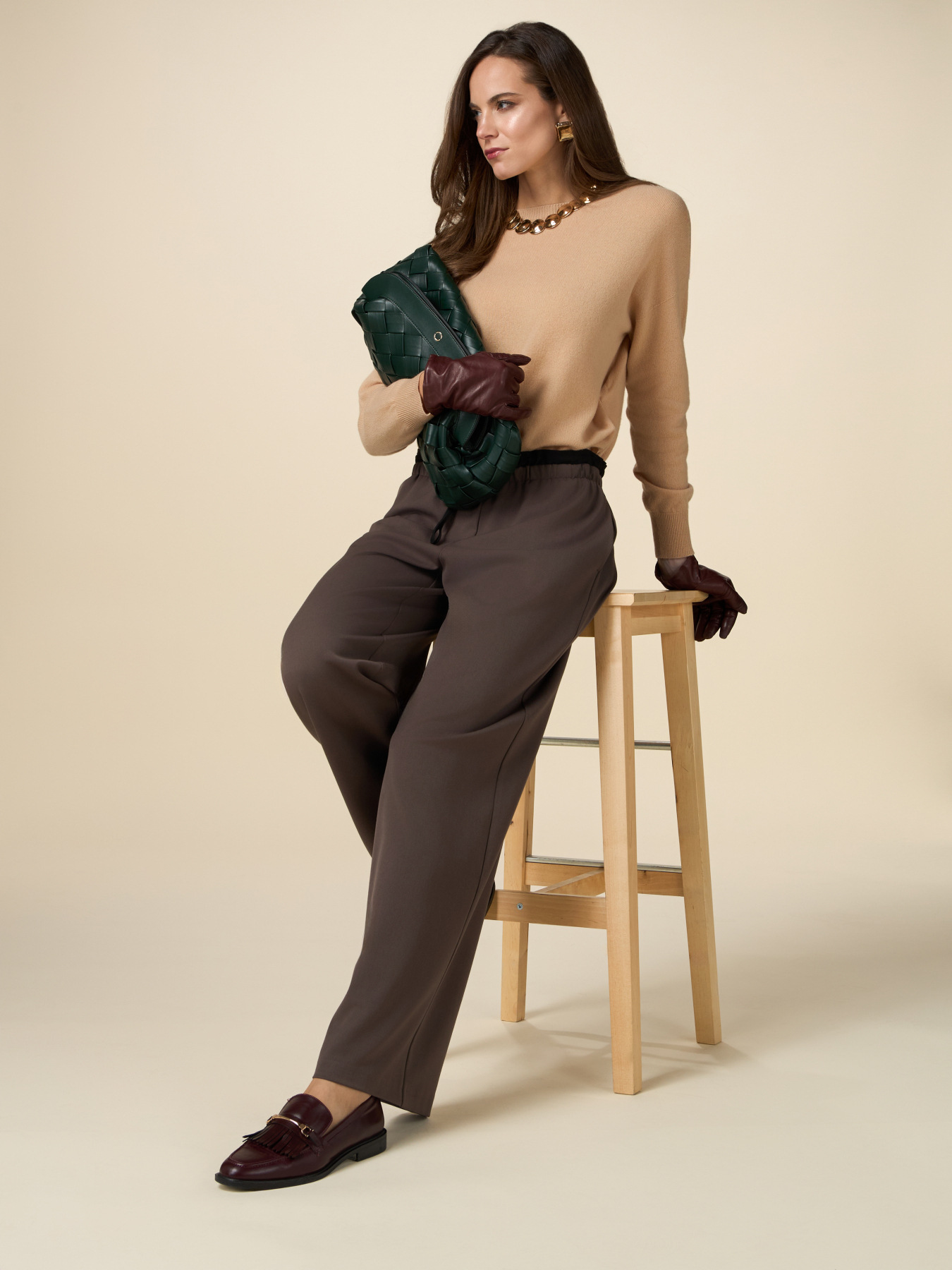 Paper bag palazzo joggers image number 0