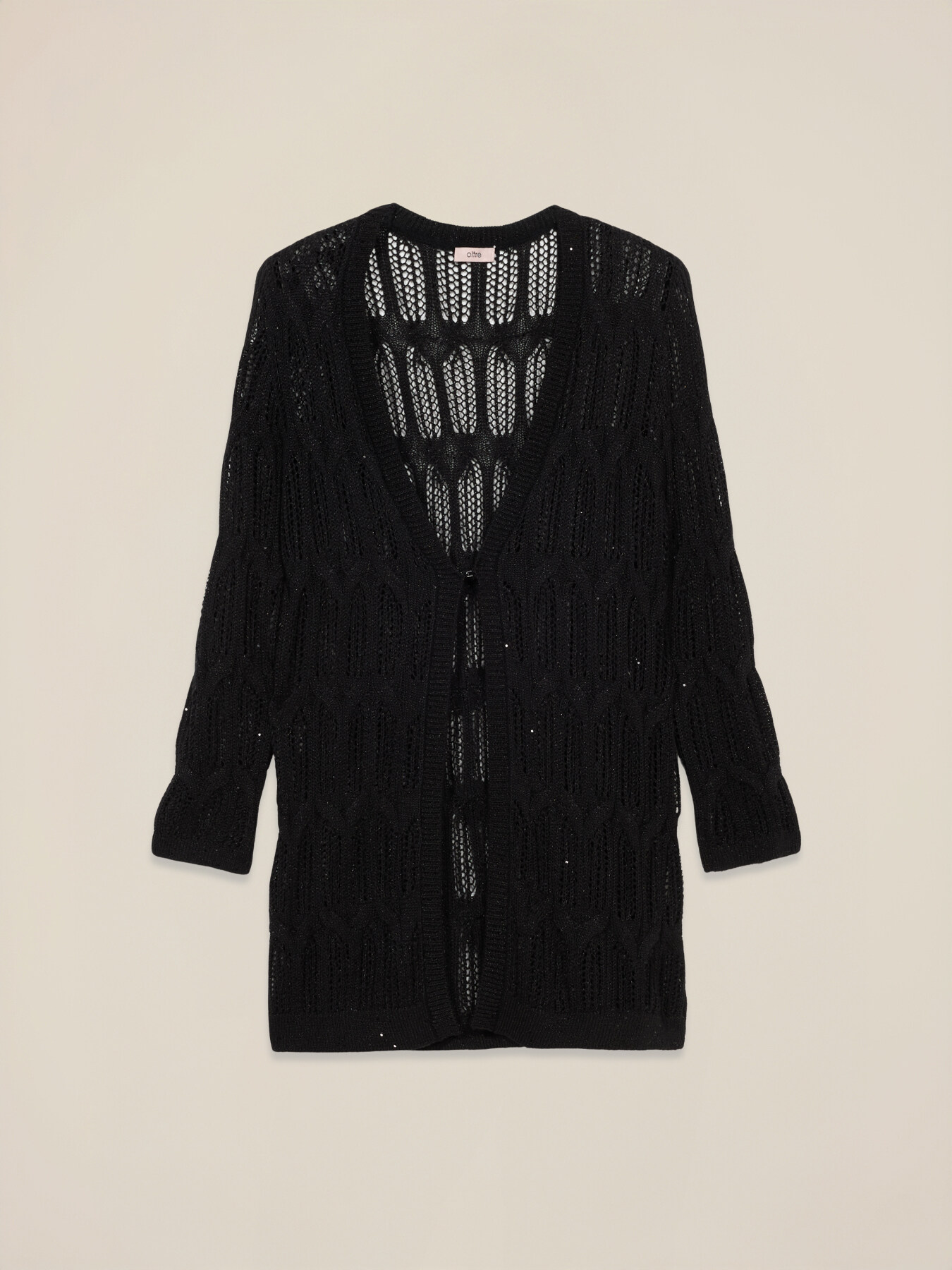 Lange durchbrochene Strickjacke image number 3