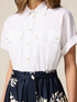 Rochie tip cămașă cu fustă imprimată image number 2