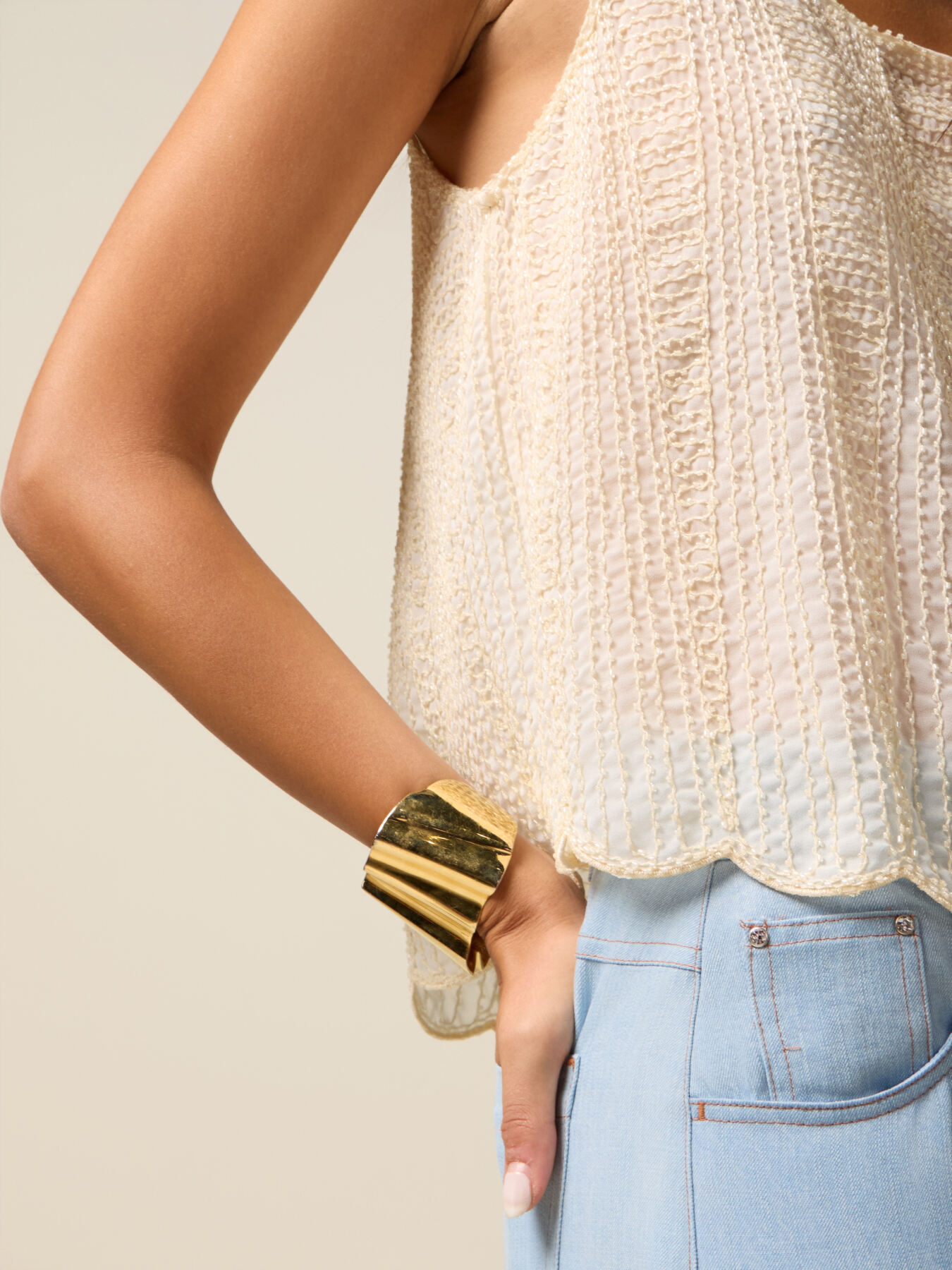 Top with beaded embroidery image number 2