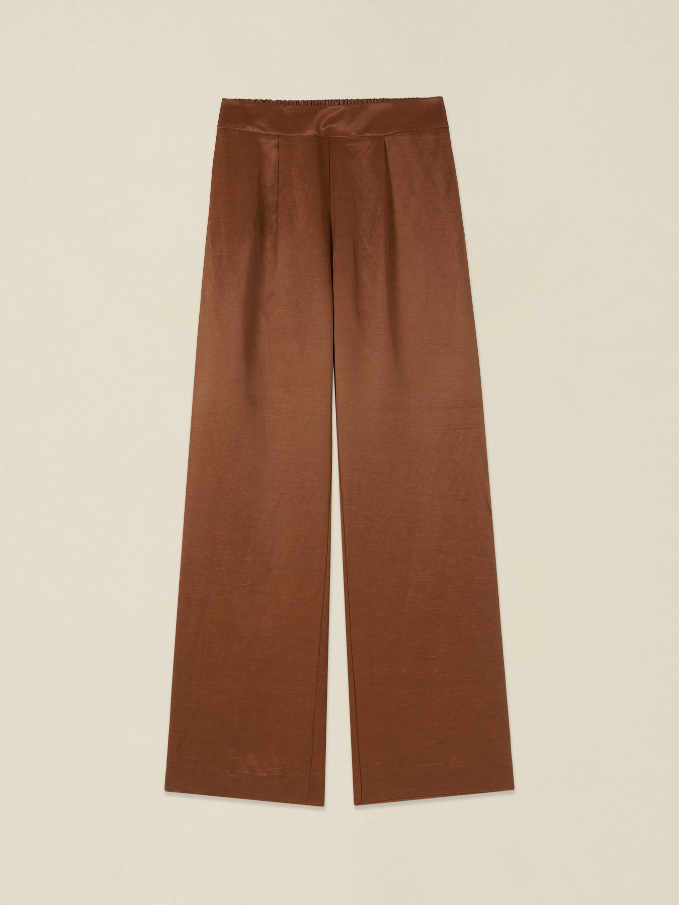 Wide-leg trousers in linen blend twill image number 4