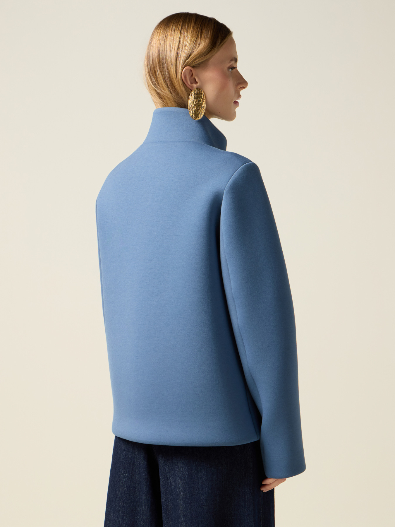 High-neck scuba coat image number 1