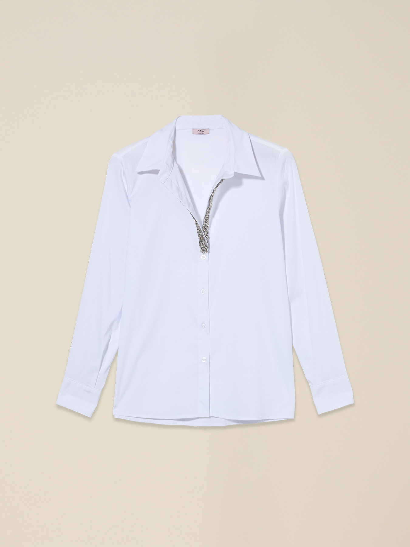 Poplin shirt with jewel embellishments image number 3