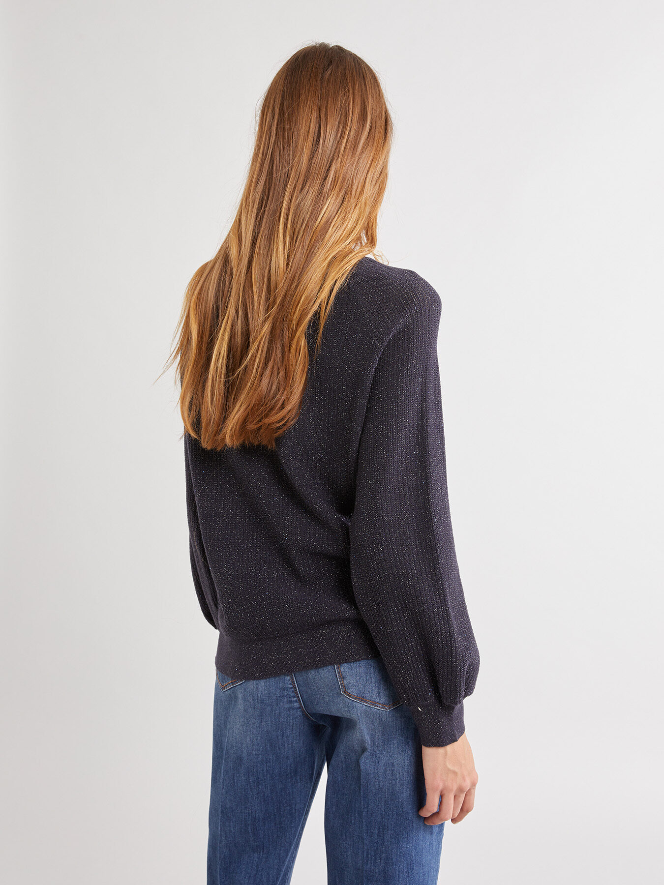 Lurex sweater with tiny sequins image number 1