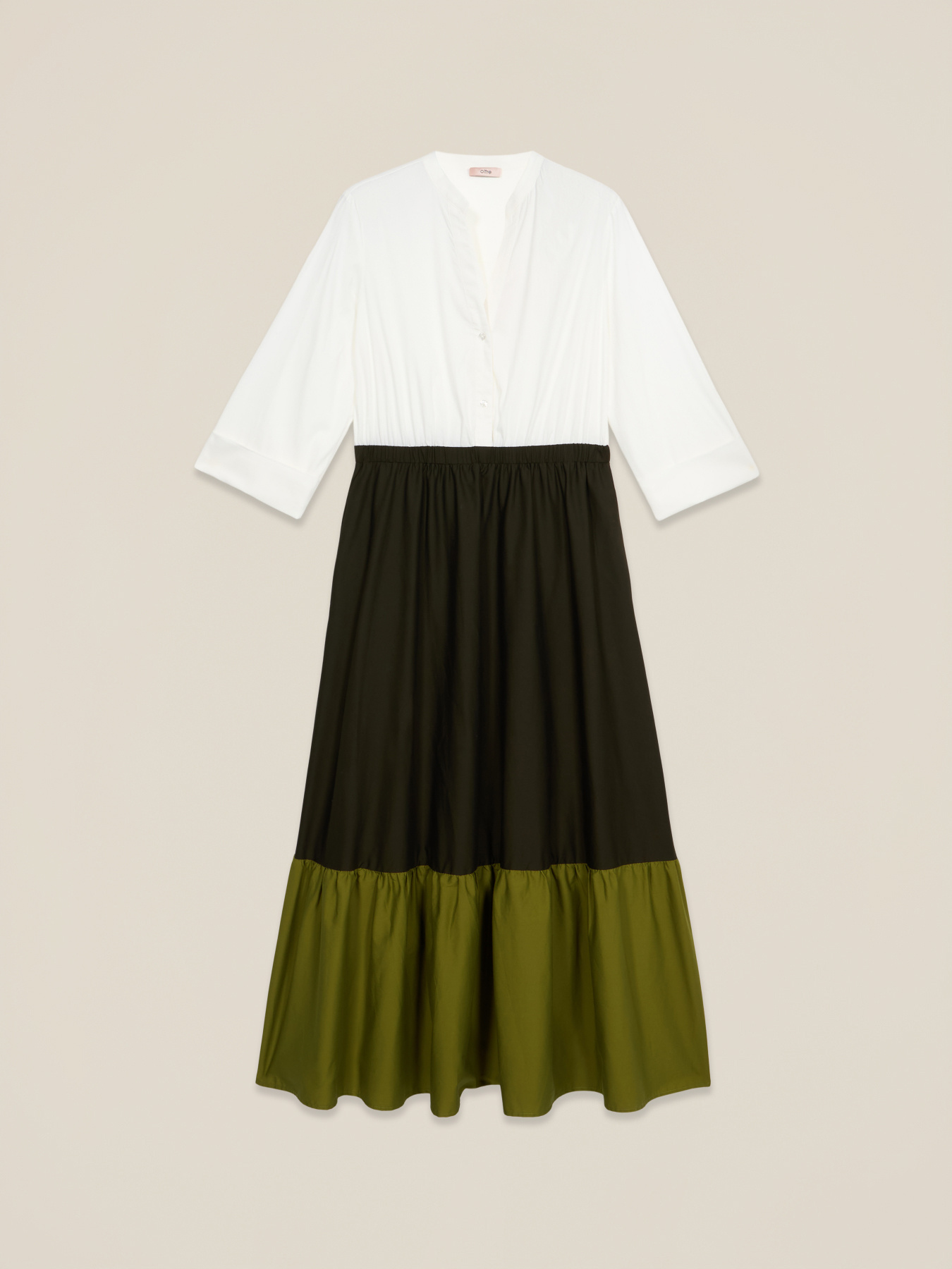 Vestito lungo colour block image number 3