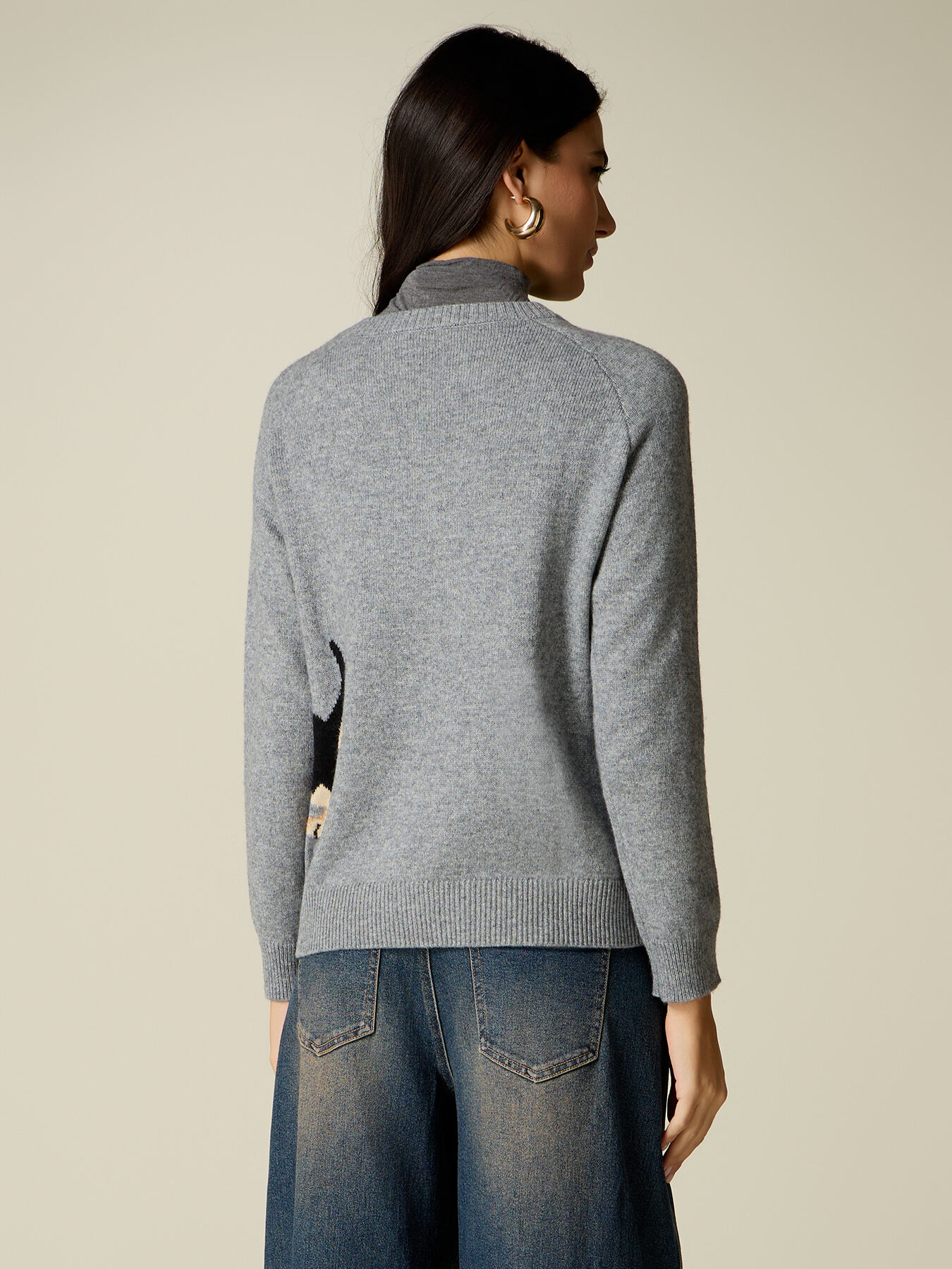 Jacquard-pattern sweater with stud embellishments image number 1