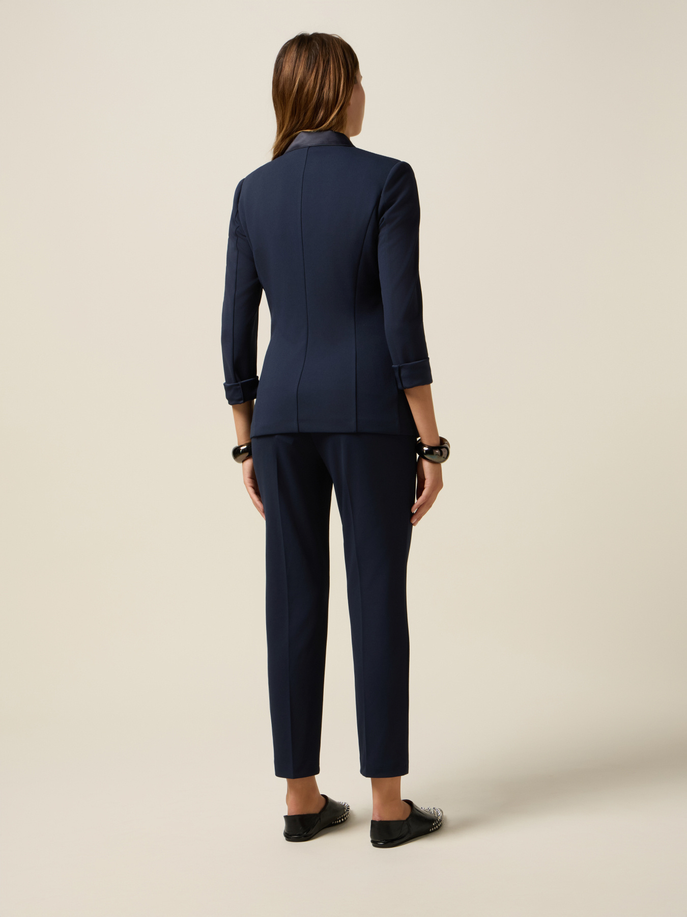 Blazer cruzado con botones forrados image number 1