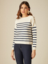 Striped sweater with button detail image number 0