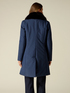 Straight nylon down jacket with trimmed collar image number 1