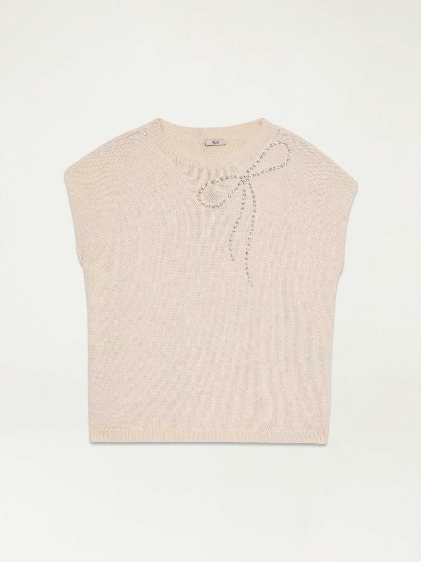 Wool blend knit vest with set stones image number 3