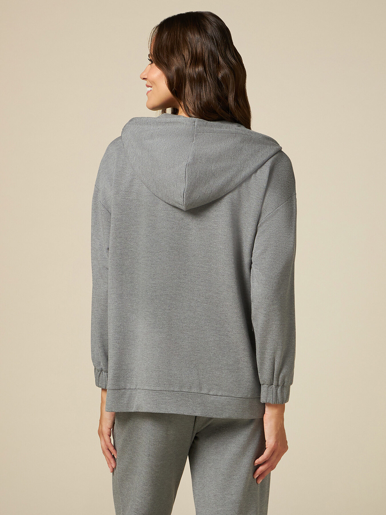 Felpa con cappuccio e ricamo lettering image number 1