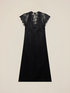 Midi satin dress with lace image number 3