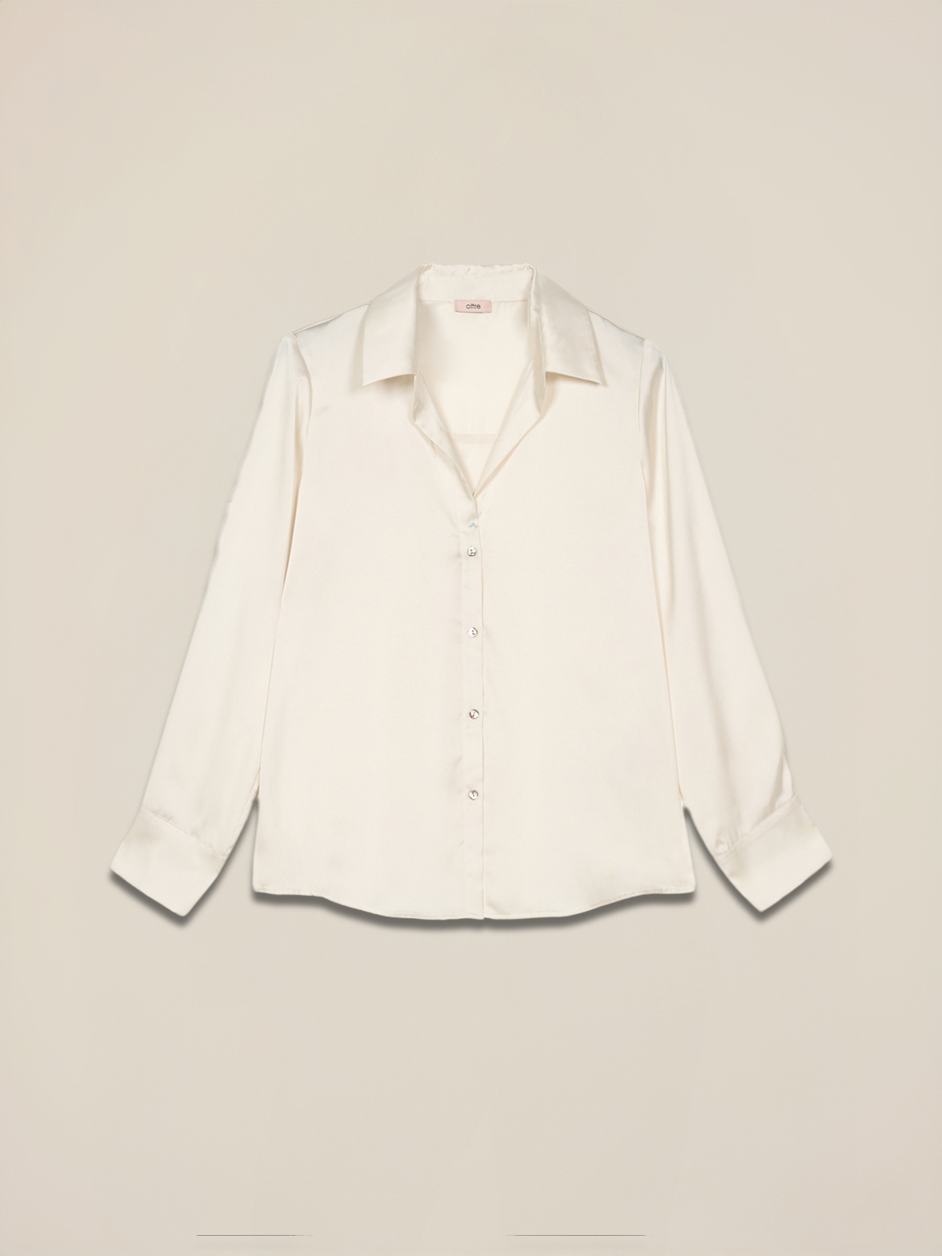 Solid color satin shirt image number 3