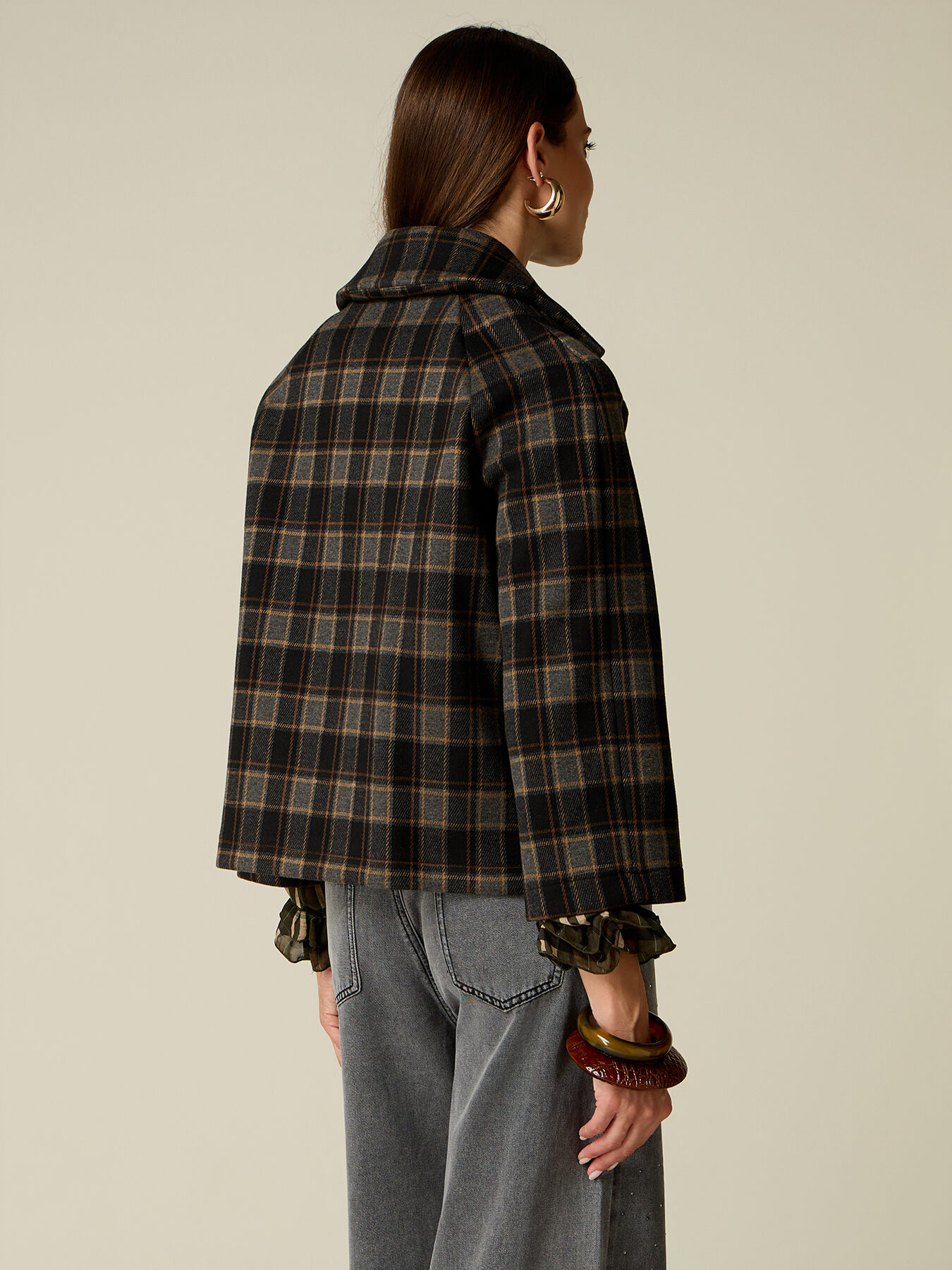 Boxy check jacket image number 1