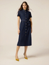 Rochie lungă tip cămașă cu efect de denim image number 0