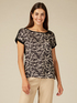 T-shirt bimaterica stampa animalier image number 0