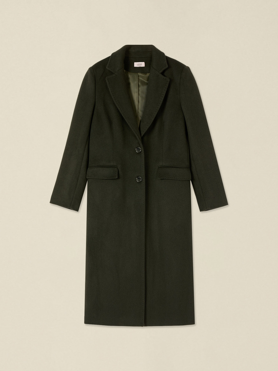 Long wool-blend coat