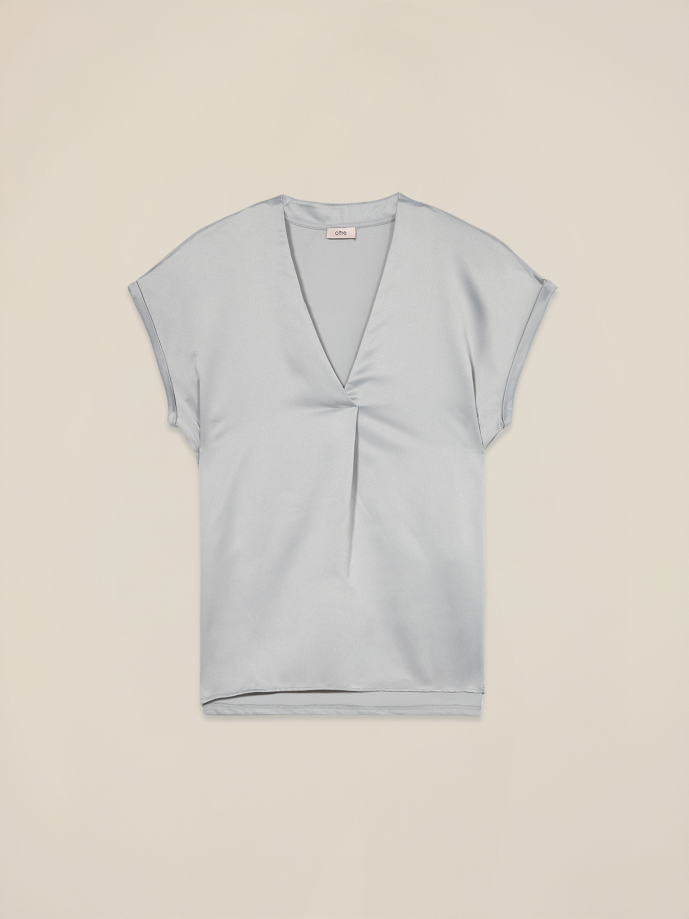 Zweistoffiges T-Shirt mit V-Ausschnitt image number 4