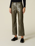 Flare trousers in coated fabric image number 3